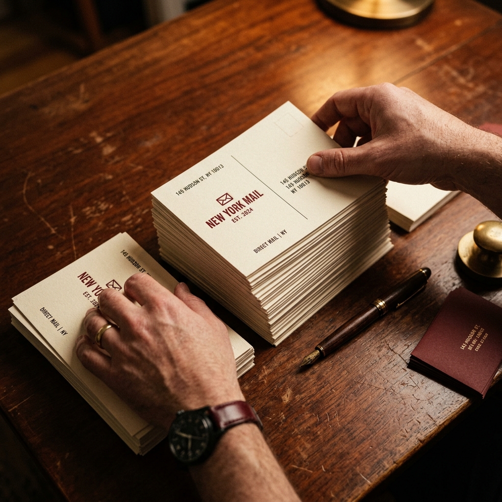Direct mail postcard campaign specimen